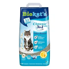 BIOKAT'S Classic 3w1 Fresh cotton blossom 10 l Bentonito kraikas medvilnės kvapas