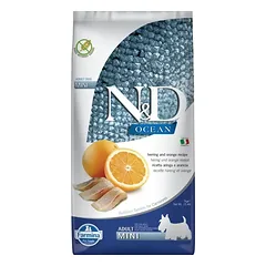 2 vnt. FARMINA N&D OCEAN – DOG Dry Herring&Orange ADULT MINI 7 kg