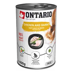 Ontario super premium konservai katėms su vištiena, triušiena ir lašišų aliejumi, 400 g — 2 nuotrauka
