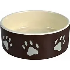 TRIXIE Dubenėlis, su letenėlėmis, keramika, 0.3 l, ø 12 cm, rudas-smėlio