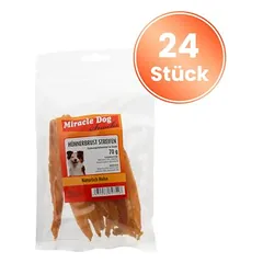 Miracle Dog vištienos krūtinėlės juostelės 24 x 70 g, skanėstai šunims