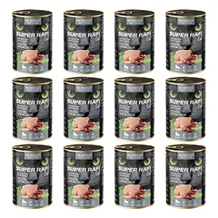 SUPER RAFI Cat su perlinomis ir anties širdelėmis 12x400g drėgnas maistas sterilizuotiems katėms
