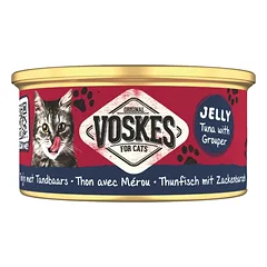 VOSKES Jelly Tuna with Grouper 6x85 g 100% tuńczyk z granikiem w galaretce, karma uzupełniająca dla kota