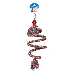 Duvo+ Vogelspielzeug Spirale mit Baumwollknoten und Lederbändern