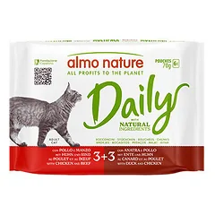 Almo Nature Daily vista un liellops/pīle un vista 6x70g - konservi kaķiem