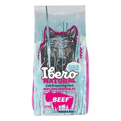 Ibero Cold Pressed M/L Beef – šaltai spaustas visavertis pašaras vidutinių ir didelių veislių suaugusiems šunims