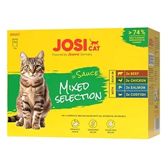 JOSERA JosiCat Multipack Mixed Selection in Sauce 12x85 g mėsos ir žuvies skoniai padaže katėms