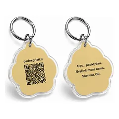 Padėk Grįžti letenėlės formos QR PAKABUKAS
