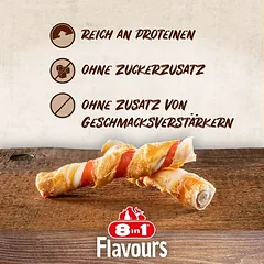 8in1 Triple Flavour Rolls kramtomosios lazdelės, skanėstai šunims, 80 - 124 g — 2 nuotrauka
