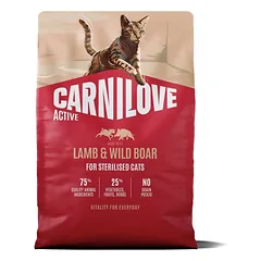 CARNILOVE Active Cat Lamb and Wild Boar Sterilised 2 kg aviena ir šerniena, sterilizuotiems katėms