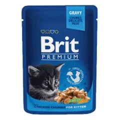 Brit Premium Chicken Chunks Kitten konservai kačiukams