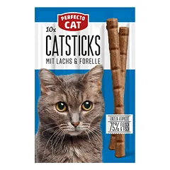 Perfecto Cat lazdelės katėms su lašiša ir upėtakiu 50g