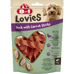 8IN1 Lovies Duck & Carrot Sticks 80g skanėstas šuniui - anties ir morkų lazdelės