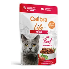 CALIBRA Cat Life pouch konservai maišeliuose suaugusioms katėms su jautiena padaže, 85g