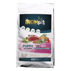 IRONpet BEEF Puppy All Breed vieno baltymo pašaras šunims iki 1 metų