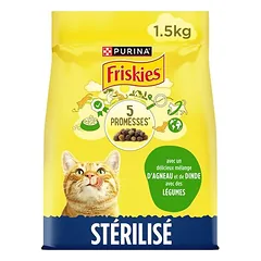 PURINA Friskies Sterilized su ėriena, vištiena ir daržovėmis, sausas maistas katėms, 1,5 - 2,9 kg — 2 nuotrauka