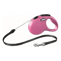 Flexi New Classic S 5m Pink Trose automatinė trosinė pavadėlė šunims iki 12 kg, 5 m
