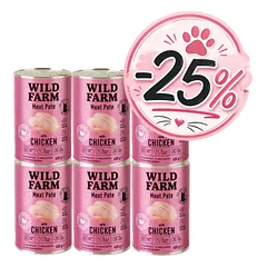 WILD FARM Paštetas su vištiena 6x400g - maistas katėms be glitimo