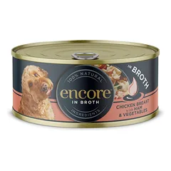 ENCORE Dog Chicken Breast with Ham and Vegetables in Broth vištienos krūtinėlė su kumpiu ir daržovėmis sultinyje 156 g