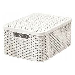 Curver Krepšelis su dangčiu Rattan Style M cream