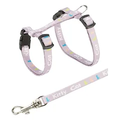 TRIXIE Junior Kačiukų petnešos su pavadėliu, Kitty Cat motif, 21-33 cm-8 mm, 1.20 m (pak.4) — 3 nuotrauka
