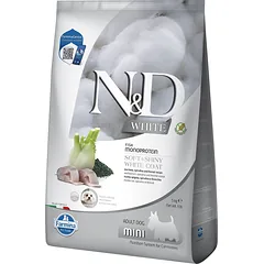 FARMINA N&D White Dog Adult Mini Sea Bass, Spirulina, Fennel 5 kg