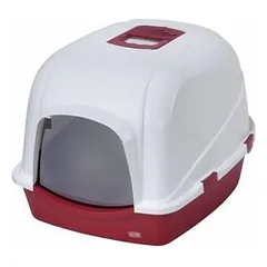 Closed cat toilet JUMBO 56x70x46 cm bordo