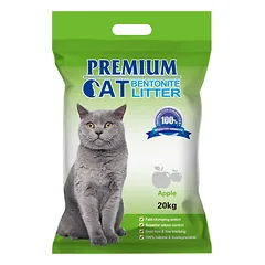 Premium Cat Clumping Bentonite Litter - APPLEkačių kraikas 20L