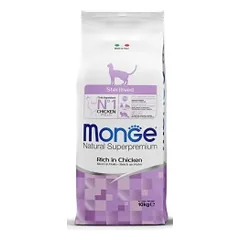 Monge Sterilised su vištiena, sausas maistas katėms 10 kg parduotuvėje akvanamai.lt