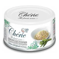 Cherie Cat Chicken with Spinach in Gravy Healthy Skin and Coat 80 g nuotrauka
