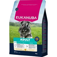 EUKANUBA Adult Small Breeds Chicken 3 kg sausas maistas mažoms veislėms, turtingas šviežia vištiena