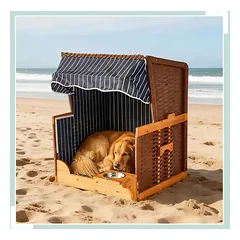 Šunų guolis Relaxdays 10053176_491, Su pasukamu dubeniu, 75 × 95 × 65 cm — 3 nuotrauka