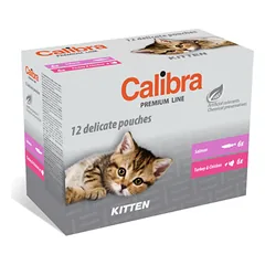 CALIBRA Cat pouch Premium Kitten multipack konservų rinkinys kačiukams, 12x100g