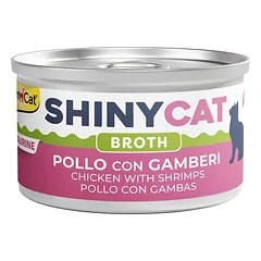 GimCat ShinyCat Chicken With Shrimps konservuotas papildomas maistas suaugusioms katėms, 70 g