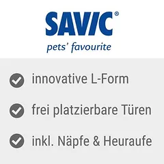 Savic narvas smulkiems gyvūnams Cubix Corner, L 148/100 x B 50 x H 63,5 cm — 2 nuotrauka