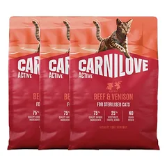 CARNILOVE Active Cat Beef and Venison Sterilised 3x2 kg jautiena ir elniena, sterilizuotiems katėms