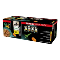 SHEBA Nature's Collection Poultry Flavours 40x85 g želė gabalėlių su vištiena, kalakutiena, antiena, paukštiena suaugusioms katėms