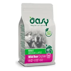 Oasy Adult Medium & Large Wild Boar sausas pašaras su šerniena šunims