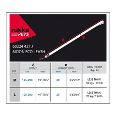 Rukka® Moon Eco pavadėlis, alyvuogių spalvos, Dydis L: 125–200 cm ilgio, 25 mm pločio — 2 nuotrauka