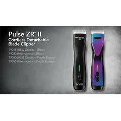 Andis Pulse ZR II Galaxy - profesionalus belaidis kirpimo mašinėlė, 5 greičių su baterijomis ir CeramicEdge peiliuku (1,5 mm), Purple / 2 / nr 10 — 2 nuotrauka