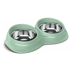 Wave Double INOX  pet bowl with antislide  29,5x16x6,5 h cm- L 0,230+0,230,  different colors