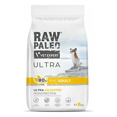 RAW Paleo Ultra Mini Adult Turkey sausas maistas ultra mažų veislių suaugusiems šunims, be grūdų, su kalakutiena, 8 kg