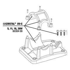JBL Ersatzteil PC UV-C Halterung 5 / 11 / 18 / 36 W