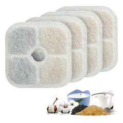 Applicable à PiXi Lot 4 filtres pour fontaine chat 2,5L triple action coton