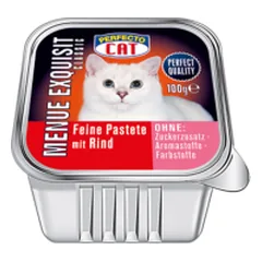 Perfecto Menue Exquisit jautienos paštetas katėms, 100 g nuotrauka