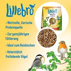Lillebro džiovinti miltiniai vabalai, lesalas paukščiams, 2 x 500 g — 2 nuotrauka