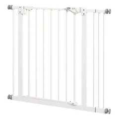 Apsauginiai varteliai šunims, metalas ir plastikas, 74–87 cm pločio, balti