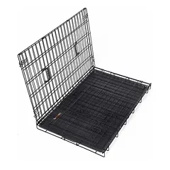 Metalinis dviejų durų narvas šuniui 106 x 77,5 x 70 cm XXL dydžio, juodos spalvos — 4 nuotrauka