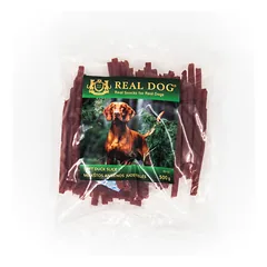 REAL DOG SNACKS Minkštos antienos juostelės 500g