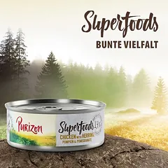 Purizon Superfoods drėgnas maistas katėms 6 x 70 g